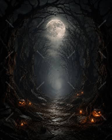 Gothic Cemetery Arch With Pumpkins Halloween Background