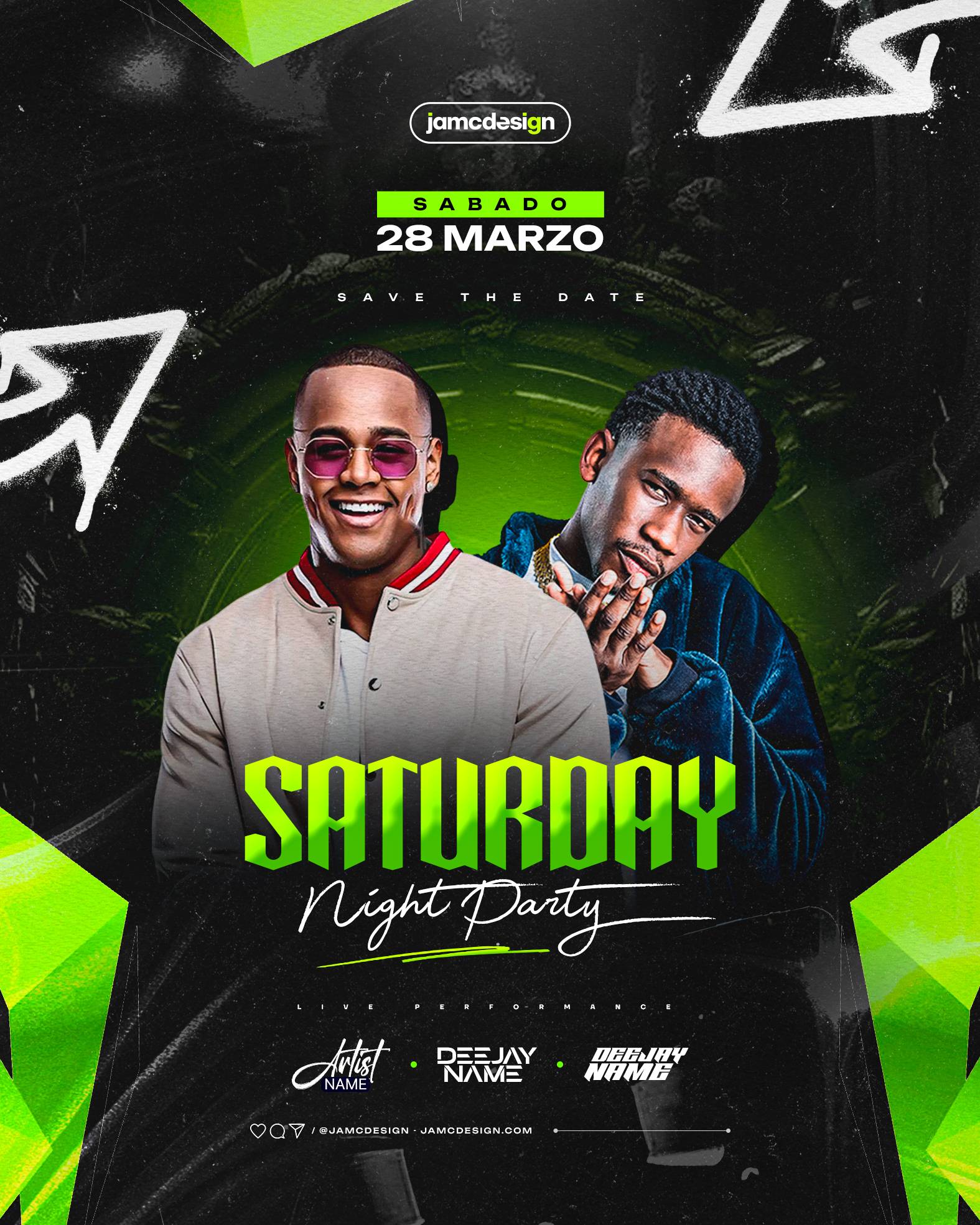 Saturday Night Party Flyer Template PSD Editable