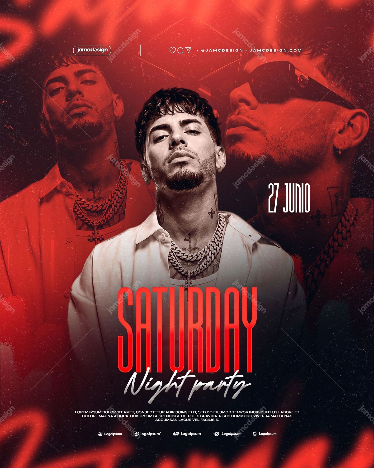 Saturday Night Party Flyer Template PSD Editable