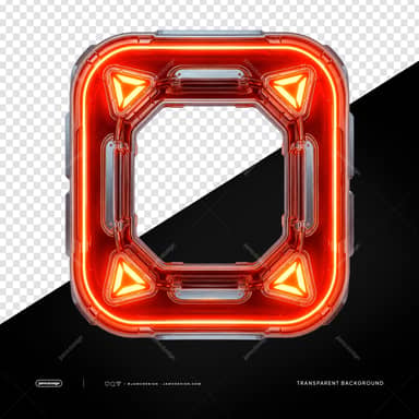 Cadre Néon Futuriste 3D PNG Fond Transparent