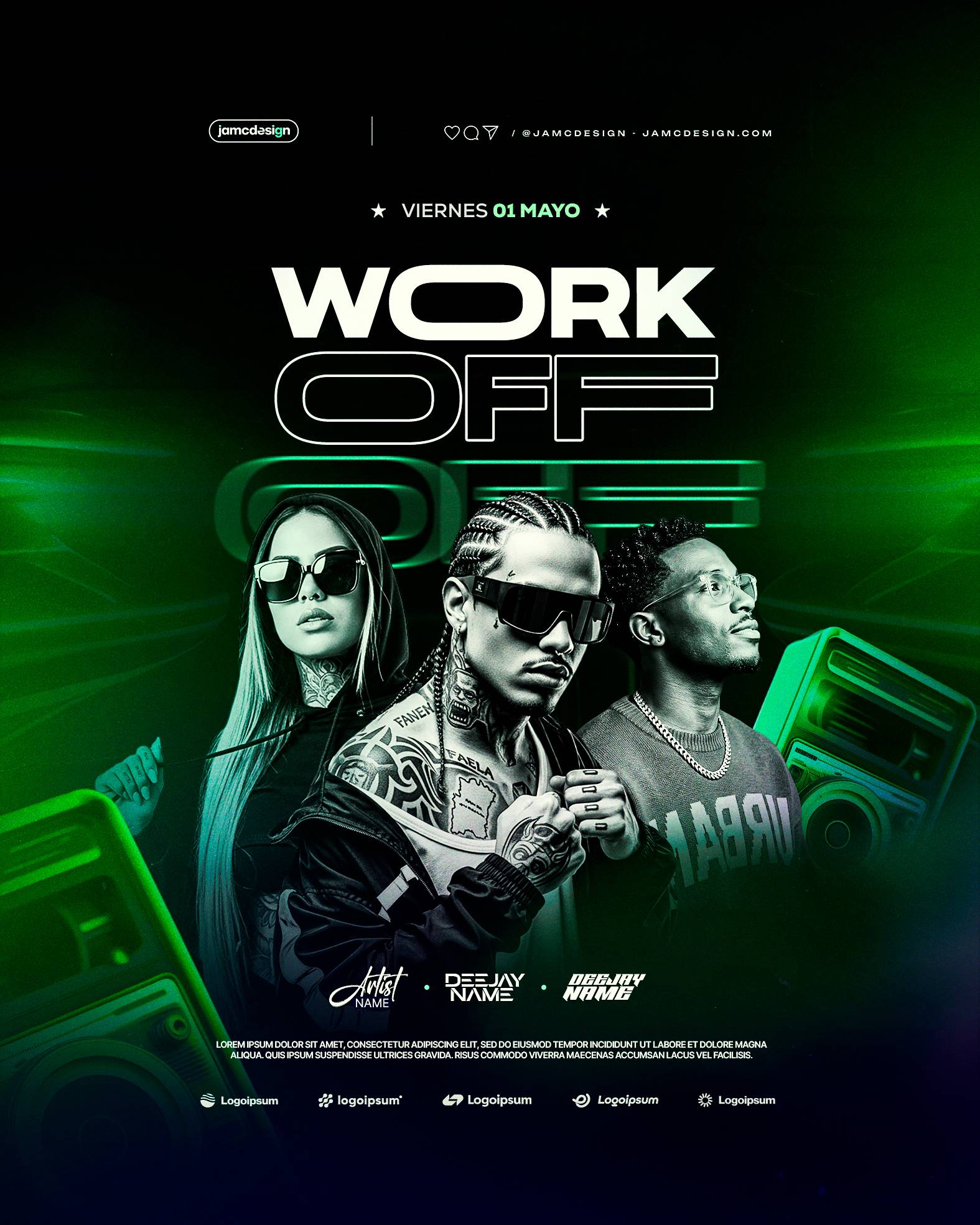 Work Off Flyer Template PSD Editable