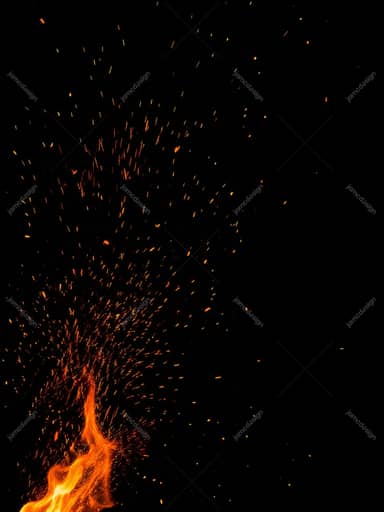 Floating Fire Embers On Black Orange Flame Burst Background Texture
