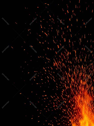 Scattered Orange Sparks On Black Background Texture