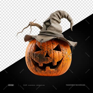 Gray Witch Hat Pumpkin Orange Jack O Lantern PNG Transparent