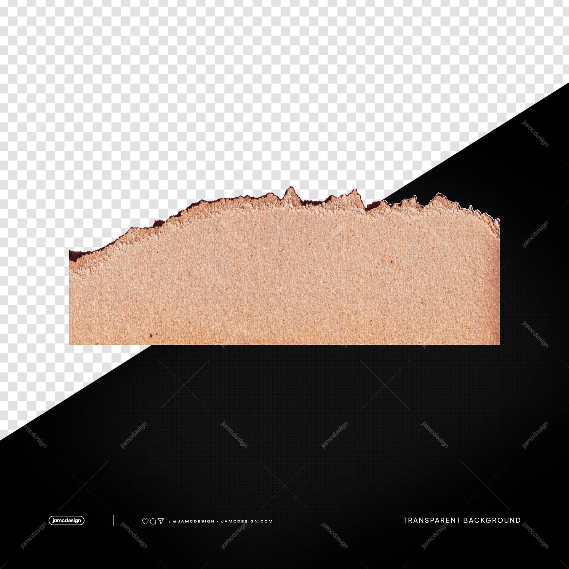 Beige Torn Paper Edge Cream Fibrous Contour PNG Transparent. Transparent object PNG featuring a beige paper edge with a jagged torn contour and visible fibrous