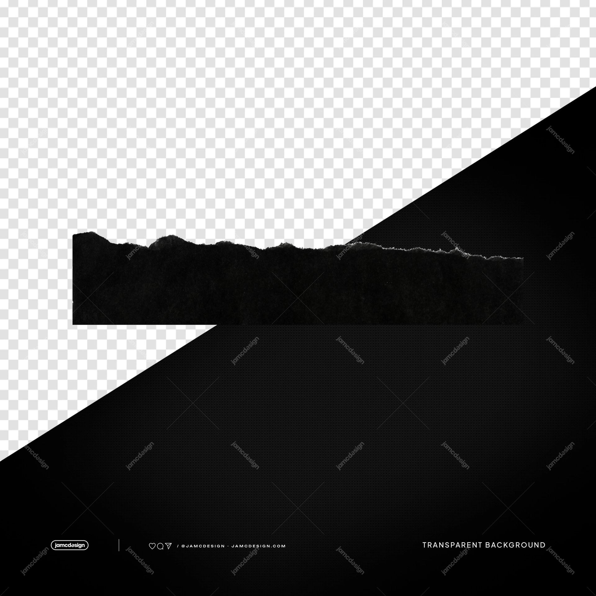 Black Wide Torn Paper Rectangle Dark Rough Texture PNG Transparent. Black torn paper rectangle supplied as a PNG transparent object