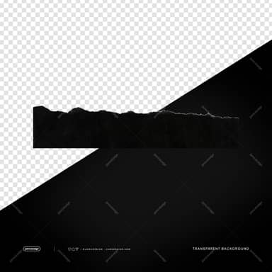 Black Wide Torn Paper Rectangle Dark Rough Texture PNG Transparent