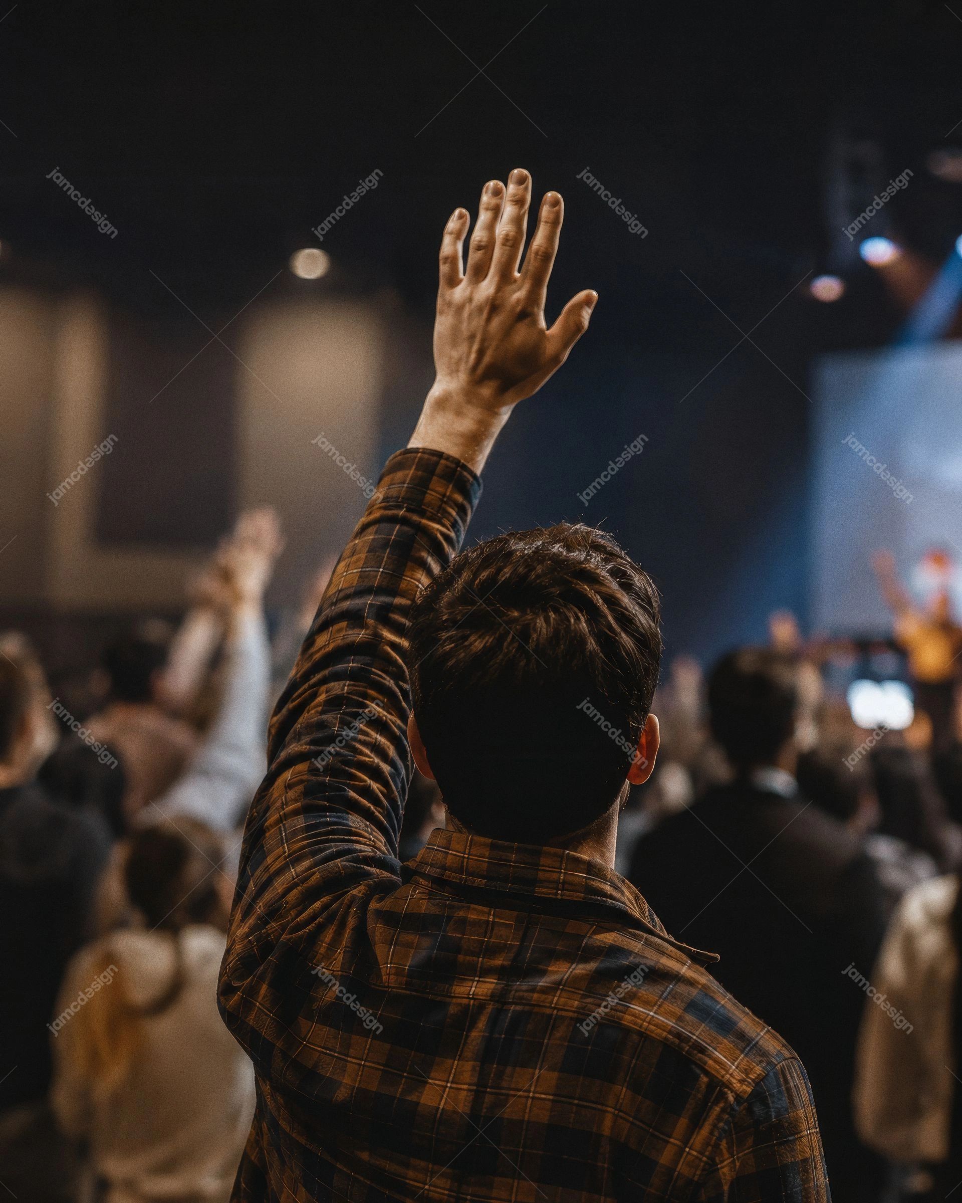 Christian Worship Encounter Night Hand Raised Background