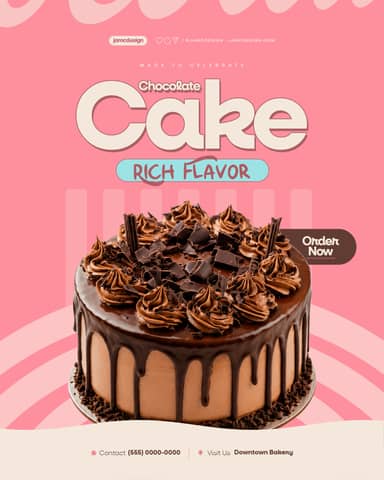 Chocolate Cake Shop Flyer Template PSD Editable