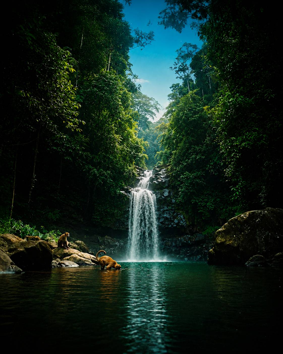 Wildlife Jungle River Background