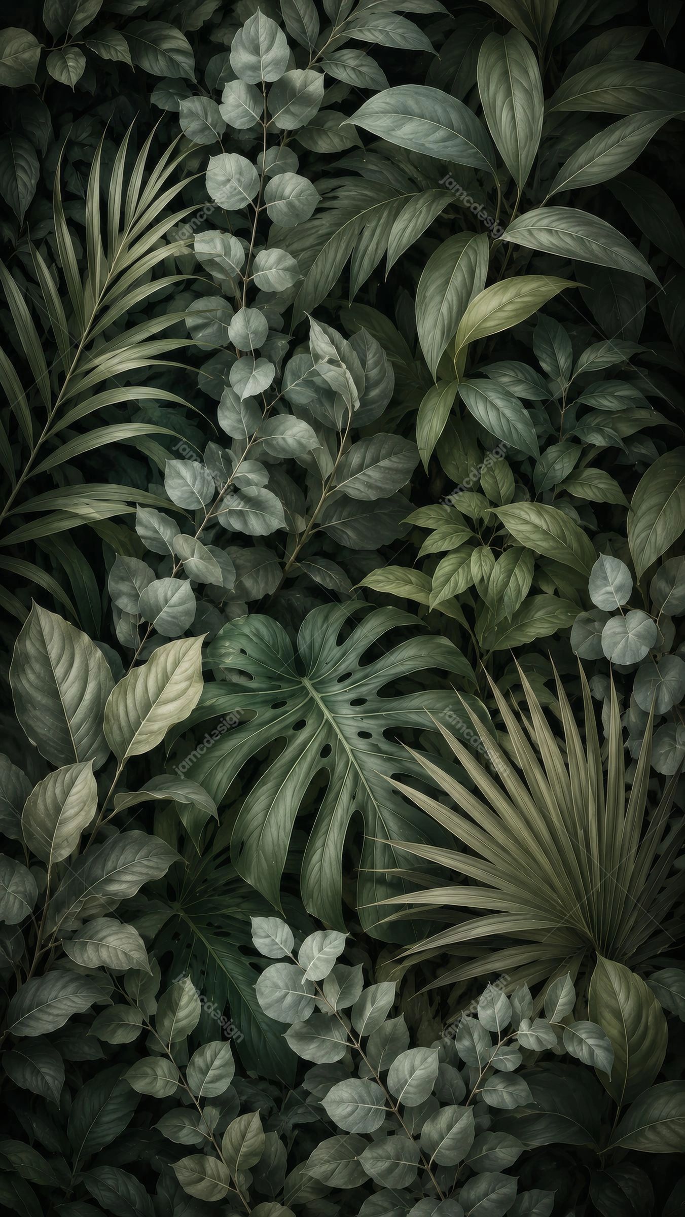Sage Green Eucalyptus Tropical Foliage Background