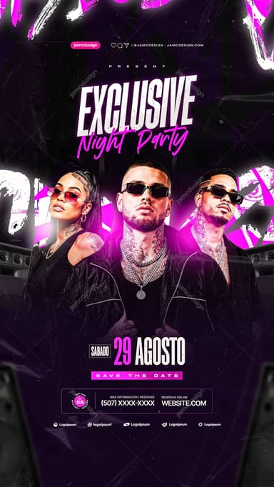 Modèle de Flyer Story Nuit Exclusive PSD Modifiable