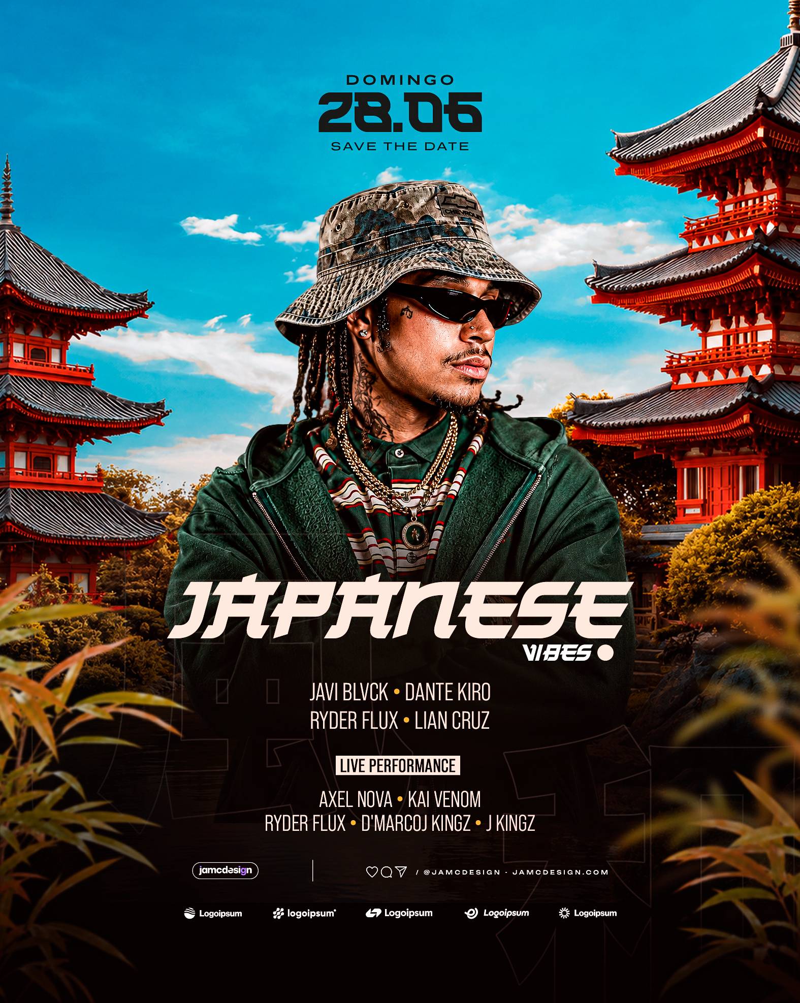 Japanese Vibes Flyer Template PSD Editable