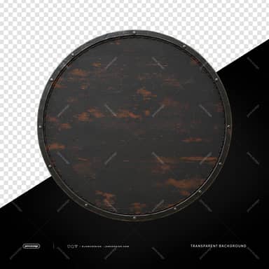 Black Weathered Round Wood Board Dark Object PNG Transparent