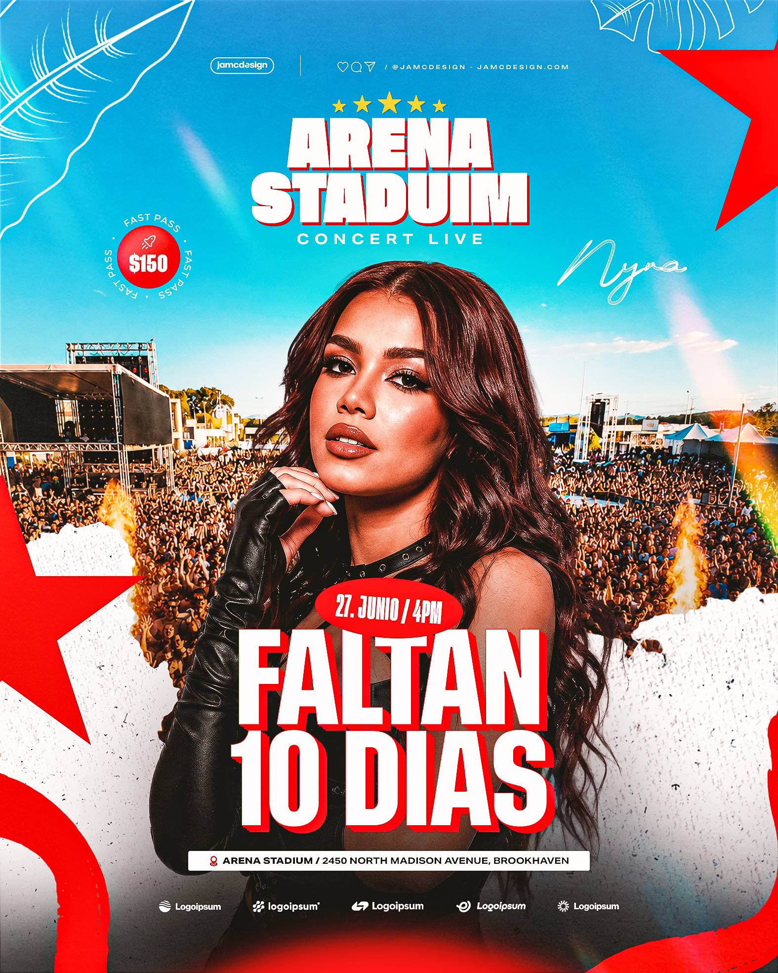 Stadium Artist Concert Event Flyer Template PSD Editable