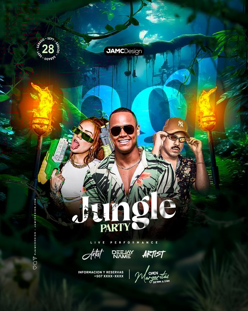 Jungle Party Flyer Template PSD