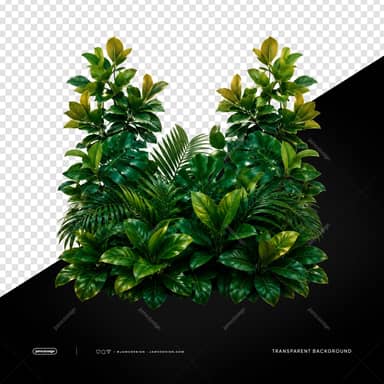 Arranjo de Folhagem Tropical Exuberante PNG Fundo Transparente