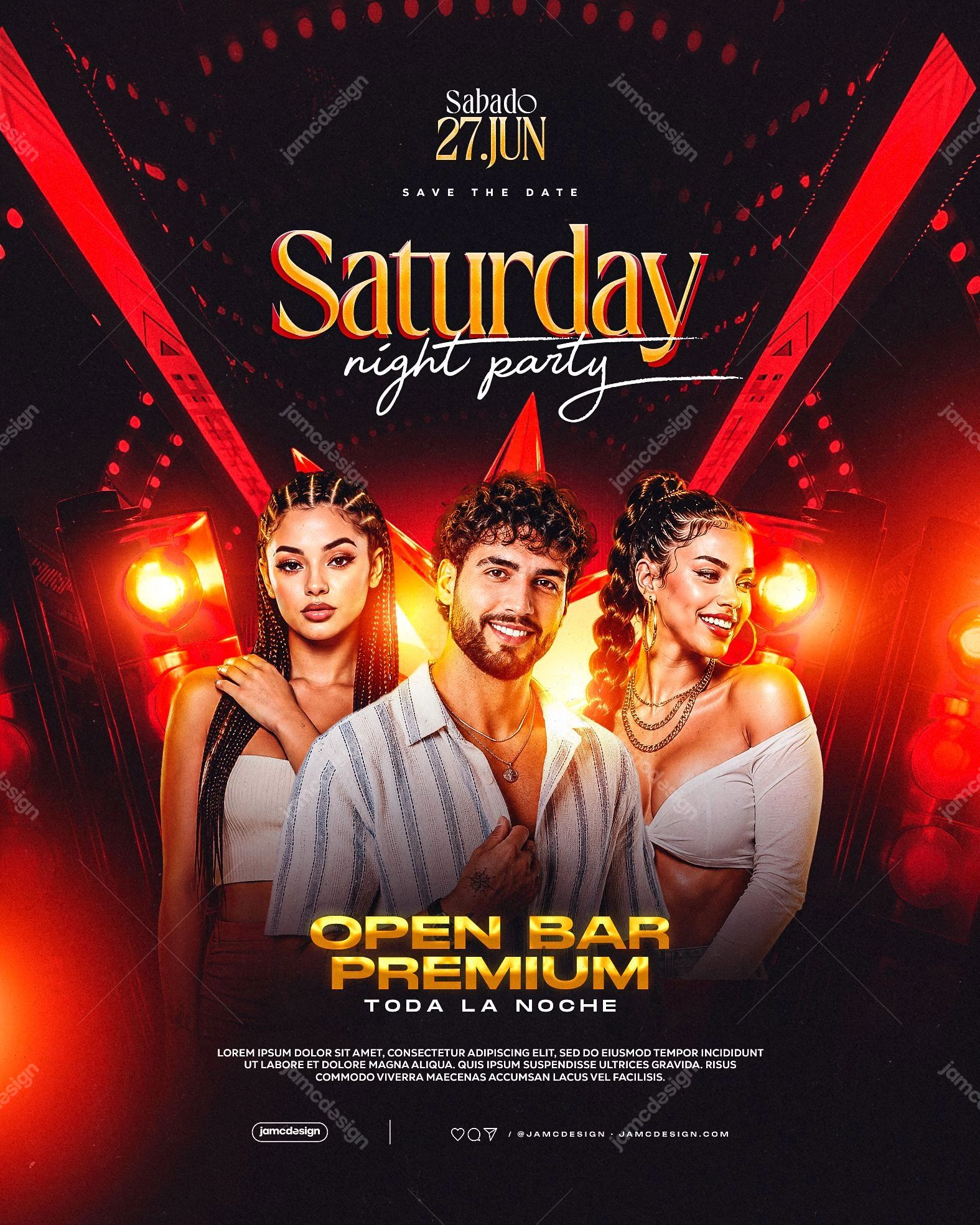 Saturday Night Flyer Template PSD Editable