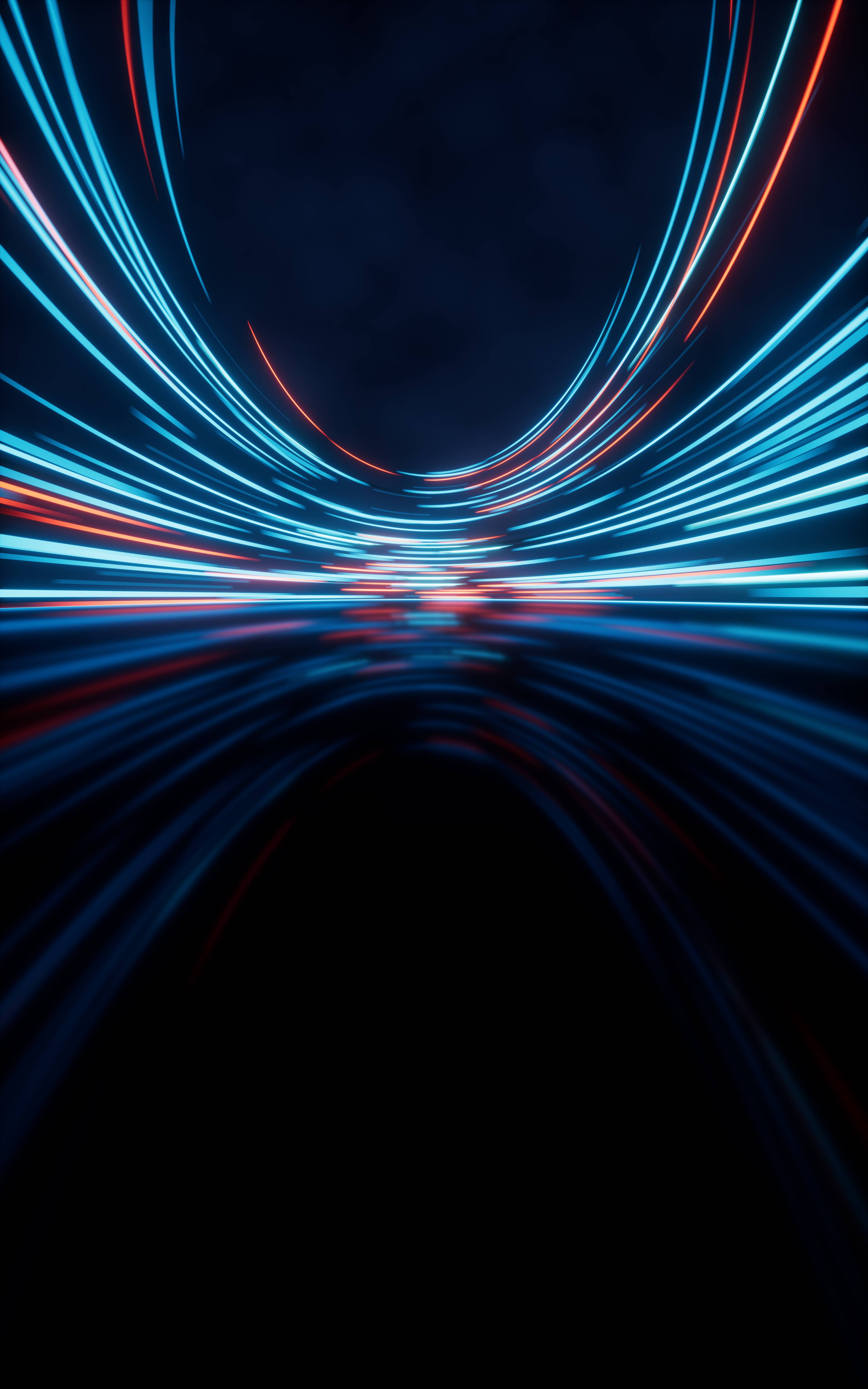 Futuristic Blue Red Light Trails Background