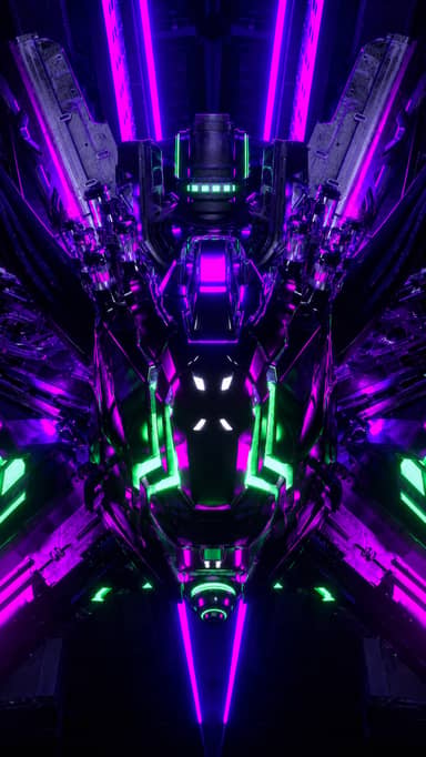 Neon Cyberpunk Mech Core Background