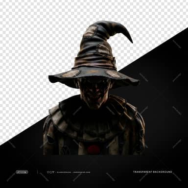Shadowy Dark Halloween Figure Witch Hat Character PNG Transparent