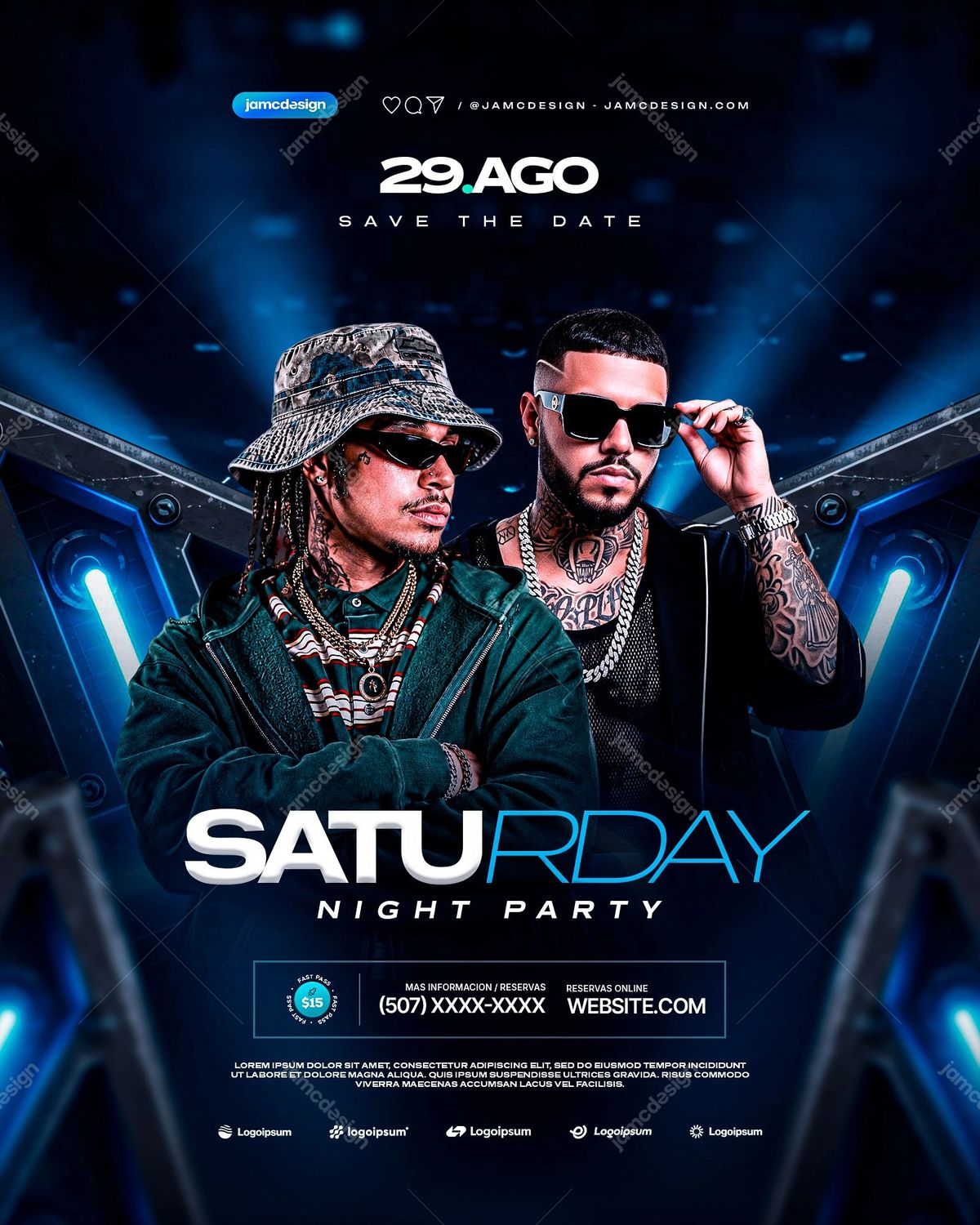 Saturday Night Event Flyer Template PSD Editable