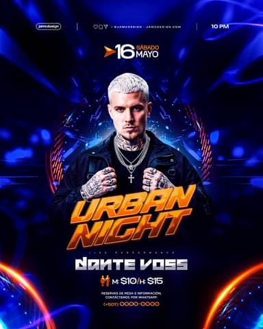 Urban Night Flyer Template PSD Editable