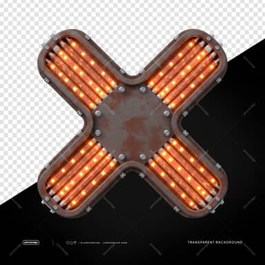 Industrial Orange Led X Light Vivid Lamp PNG Transparent