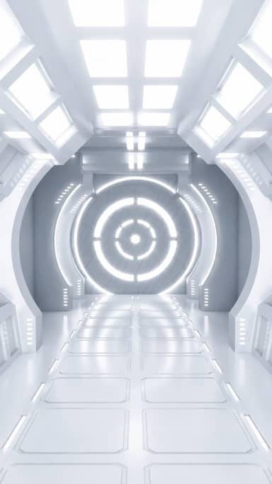 White Sci-Fi Spaceship Interior Background