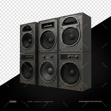 Large Black Triple Speaker Array PNG Transparent