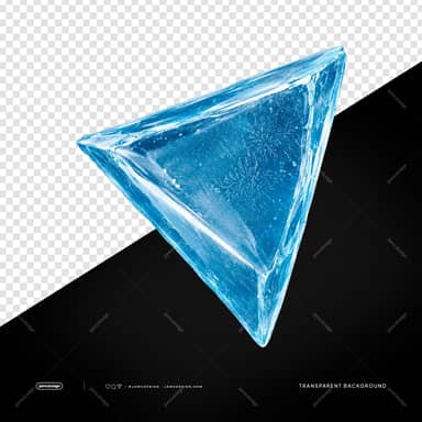 Triangular Ice Crystal Blue Glass Facet PNG Transparent JPG