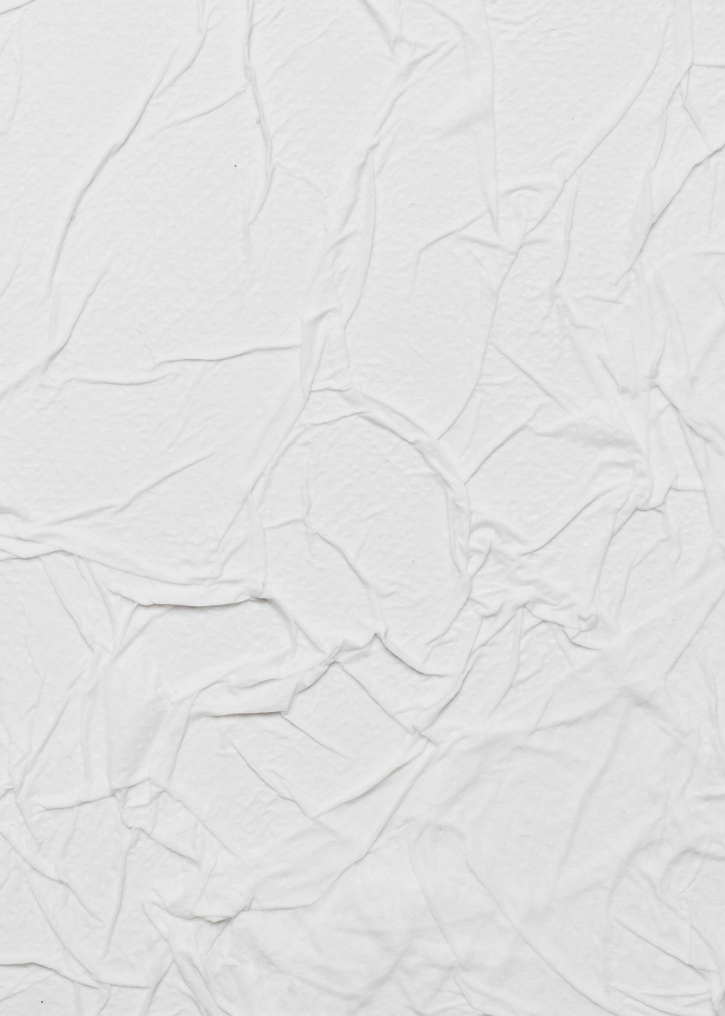 White Crumpled Paper Texture Background