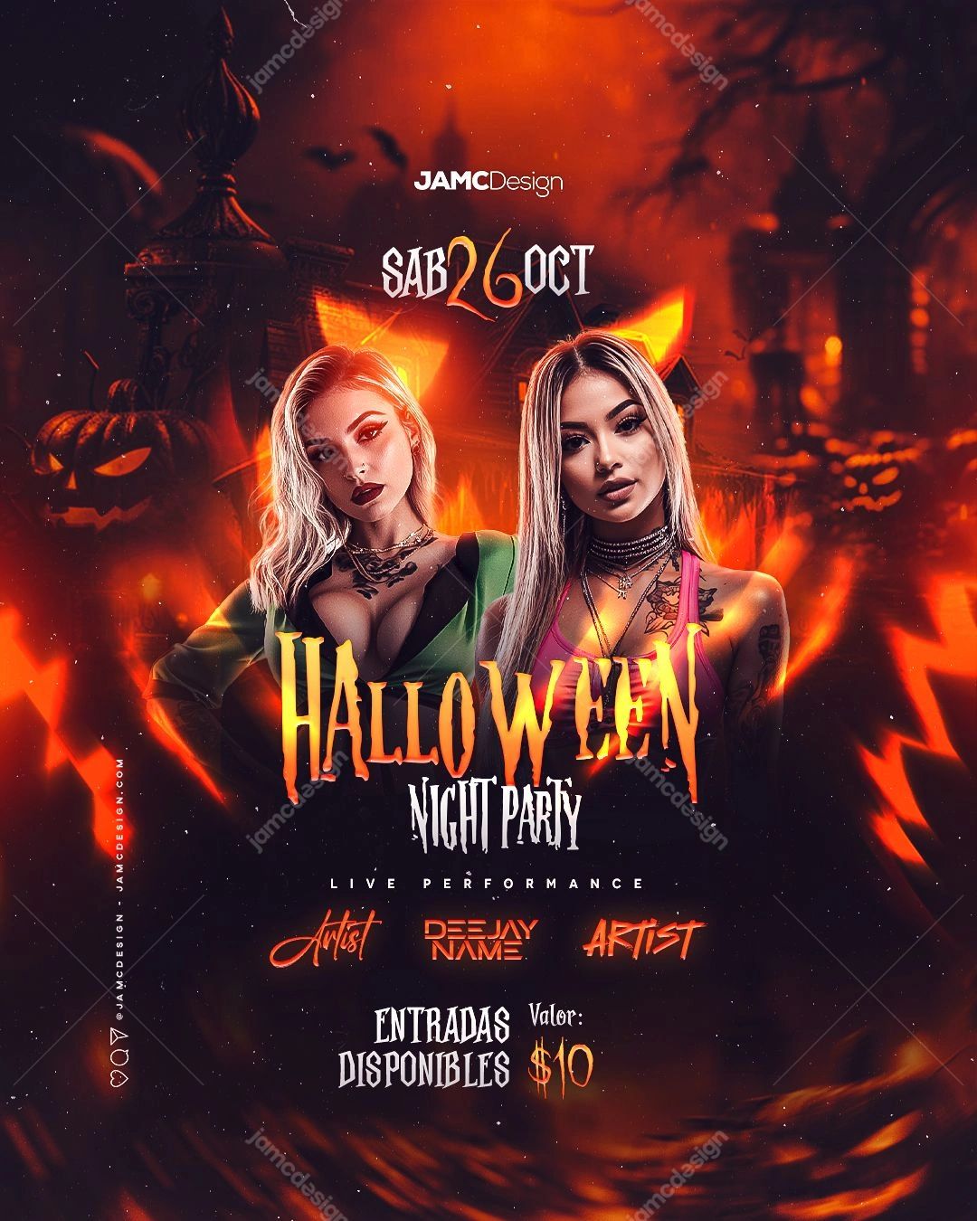 Halloween Party Flyer Flyer Template PSD