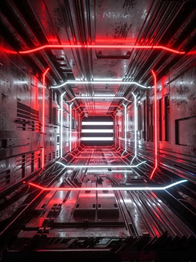 Cyberpunk Neon Corridor Futuristic Background