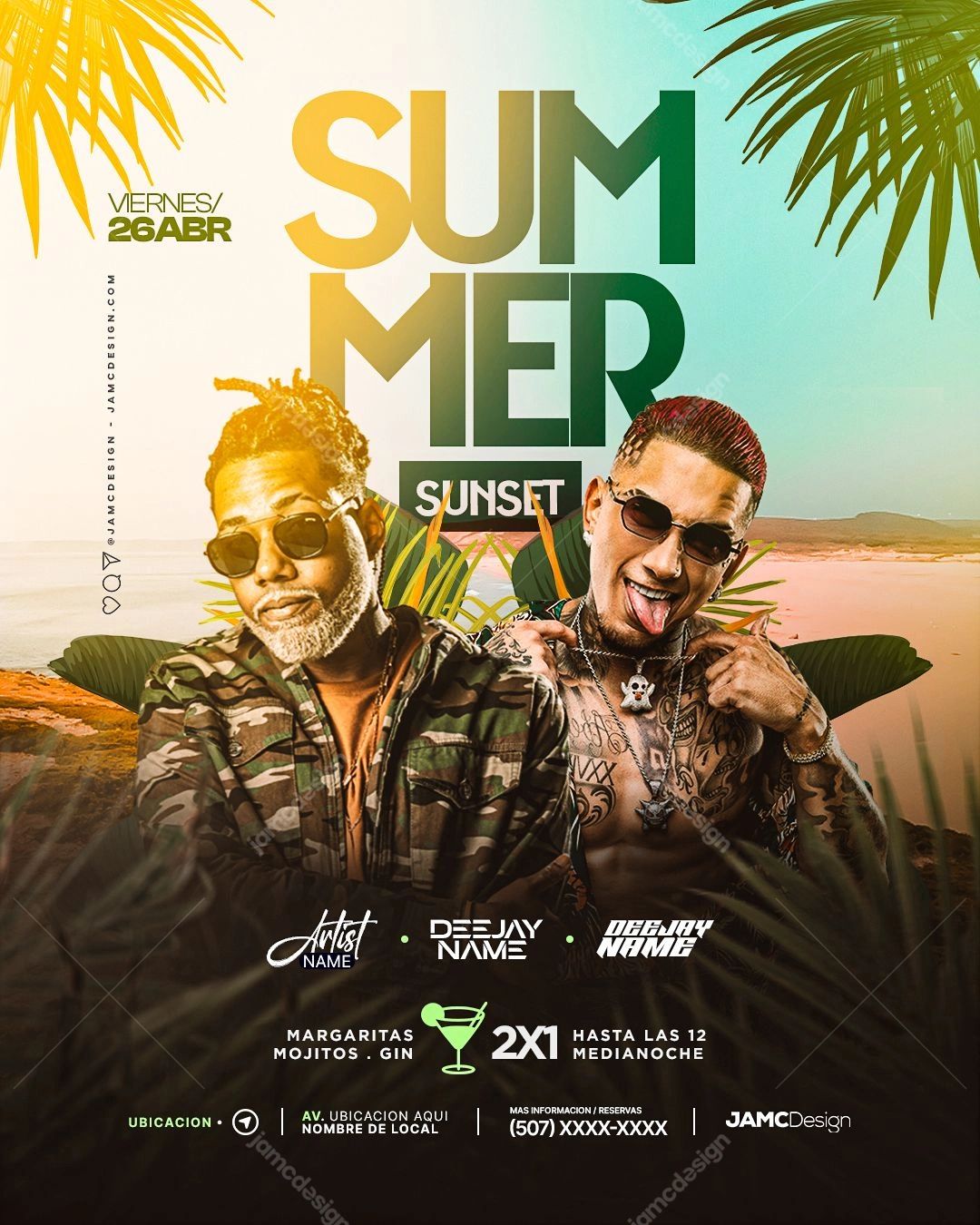 Summer Party Flyer Template PSD