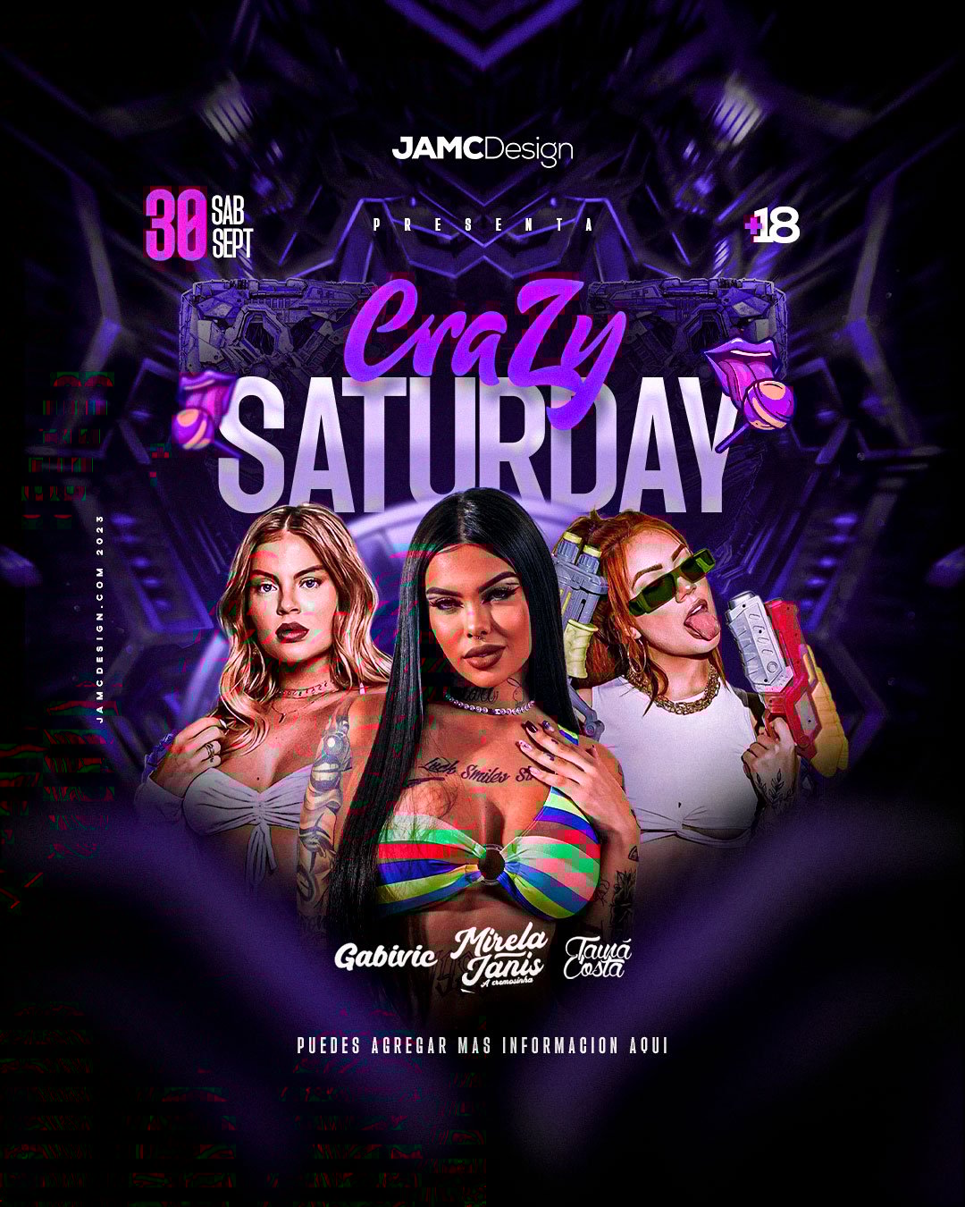 Crazy Saturday Flyer Template PSD