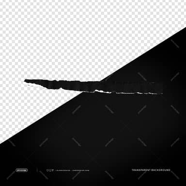 Black Thin Torn Paper Strip Ragged Monochrome Edge PNG Transparent