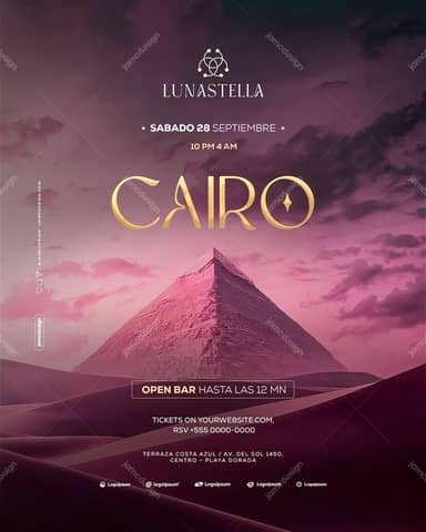 Cairo Music Festival Event Flyer Template PSD Editable