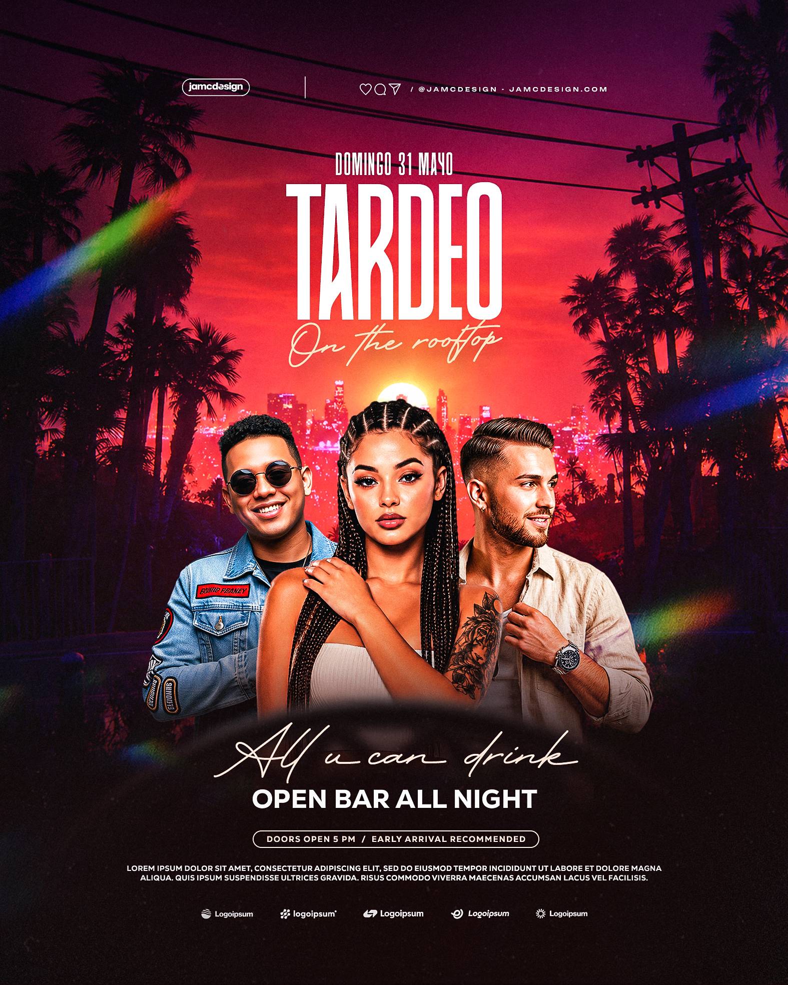 Tardeo On The Rooftop Flyer Template PSD Editable