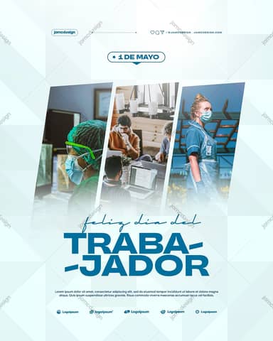 Dia do Trabalhador Flyer Modelo PSD Editável