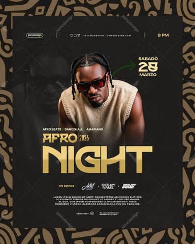 Afro Night Modèle de Flyer PSD Modifiable