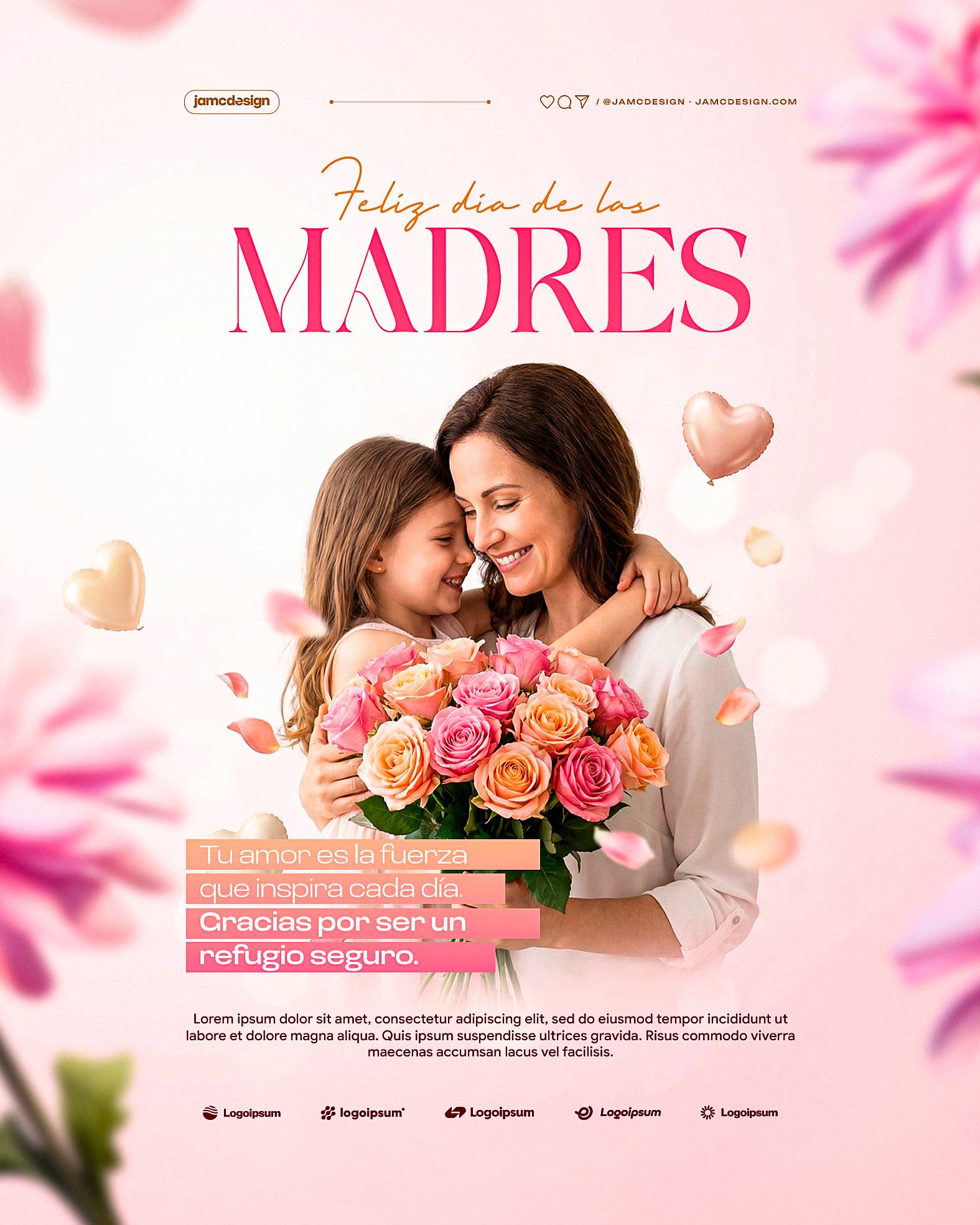 Dia De Las Madres Flyer Template PSD Editable