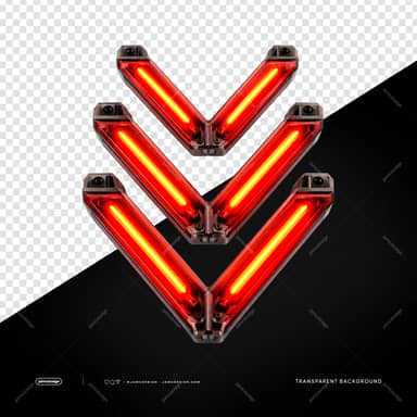 Futuristic Red Neon Chevron Lights PNG Transparent Background
