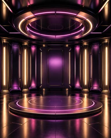 Pink Gold Luxury Futuristic Neon Stage Background