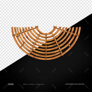 Curved Woven Bamboo Decorative Frame PNG Transparent Background