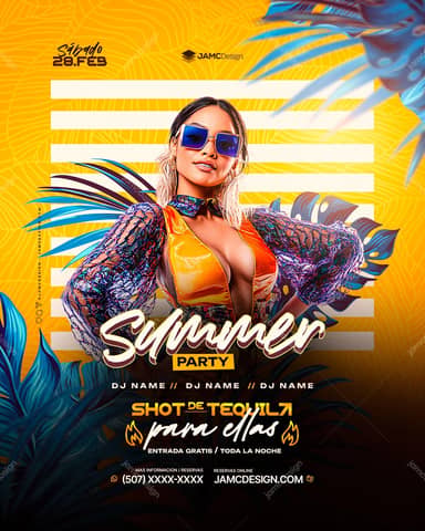 Modelo de Flyer Festa de Verão PSD Editável