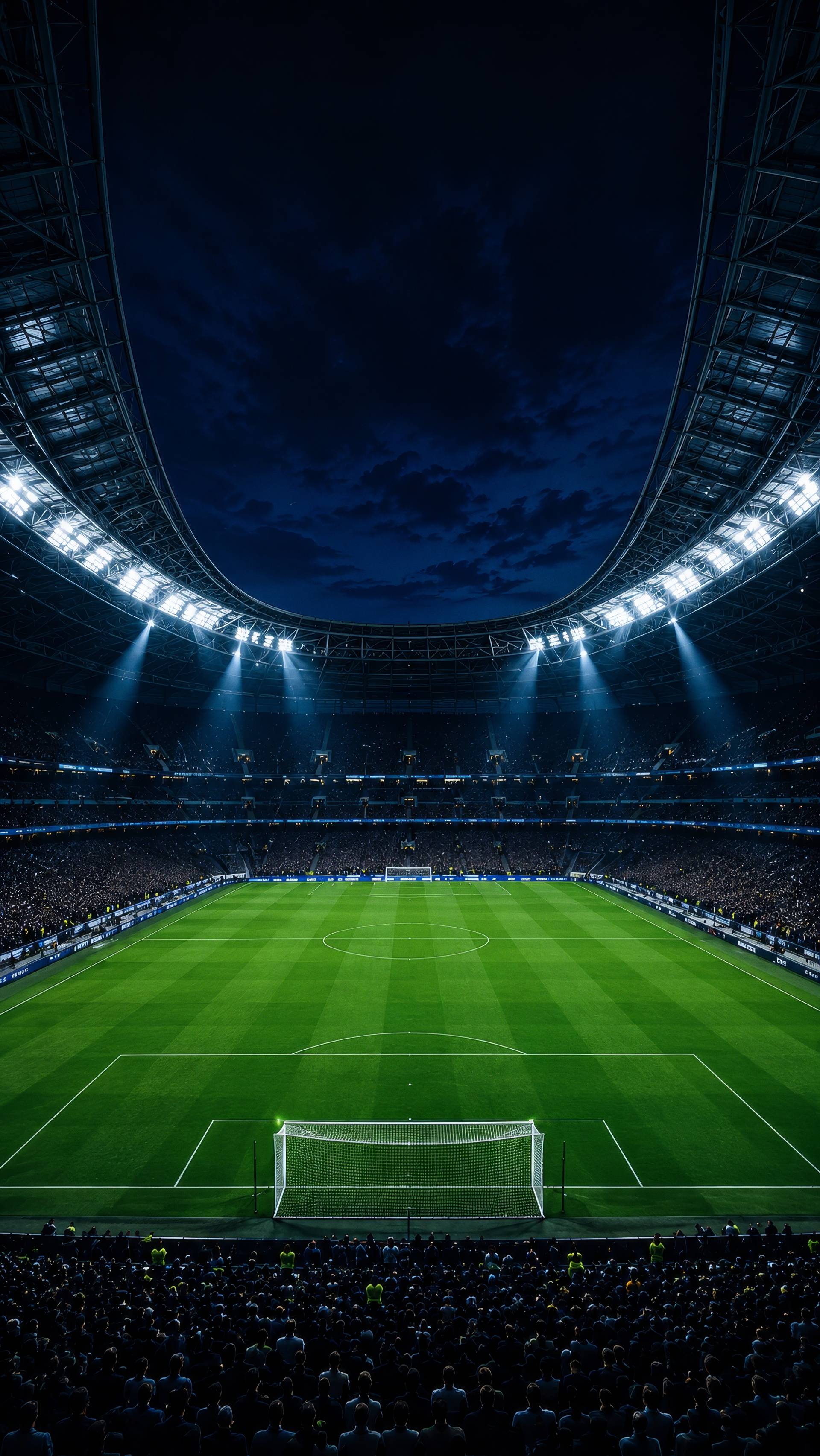 Modern Soccer Stadium Night Match Background