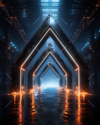 Futuristic Neon Archway Stage Background