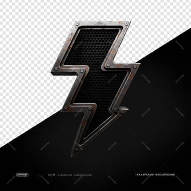 Industrial Metal Lightning Bolt Dark Object PNG Transparent