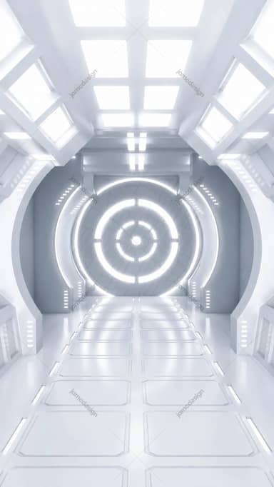 Fundo de Interior de Nave Espacial Sci-Fi Branco